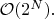 $\mathcal{O}(2^N).$
