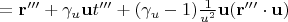 $ = \mathbf{r'''} + \gamma_u \mathbf{u} t''' + (\gamma_u - 1)\frac{1}{u^2}\mathbf{u}(\mathbf{r'''} \cdot \mathbf{u}) $