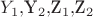 $Y_1, $Y_2, $Z_1, $Z_2
