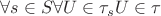 $\forall s\in S\forall U\in\tau_s U\in\tau$