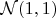 $\mathcal N(1, 1)$