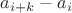 $a_{i+k}-a_i$