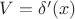 $V=\delta'(x)$