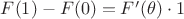 $F(1)-F(0)=F'(\theta)\cdot 1$