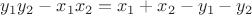 $y_1y_2-x_1x_2=x_1+x_2-y_1-y_2$