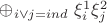 $\oplus_{i\vee j=ind}\ \xi_{i}^{1}\xi_{j}^{2}$