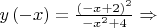 $y\left( -x \right)=\frac{{{\left( -x+2 \right)}^{2}}}{-{{x}^{2}}+4}\Rightarrow $