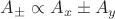 $A_\pm\propto{}A_x\pm{}A_y$