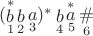$\[{({\mathop b\limits_1 ^*}\mathop b\limits_2 \mathop a\limits_3 )^*}\mathop b\limits_4 {\mathop a\limits_5 ^*}\mathop \# \limits_6 \]$