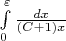 $\int\limits_0^{\varepsilon} \frac{dx}{(C+1)x}$