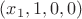 $(x_1, 1, 0, 0)$