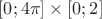 $[0;4\pi]\times [0;2]$