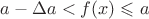 $a-\Delta a< f(x)\leqslant a$