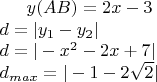 $y(AB)=2x-3\\d=|y_1-y_2|\\d=|-x^2-2x+7|\\d_{max}=|-1-2\sqrt2|$