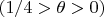 $( 1/4>\theta>0 )$