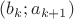 $(b_k;a_{k+1})$