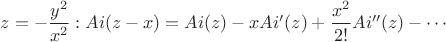 $z=-\dfrac {y^2}{x^2}: Ai(z-x)=Ai(z)-xAi'(z)+\dfrac {x^2}{2!}Ai''(z)-\cdots $