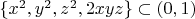 $\{x^2, y^2, z^2, 2xyz\}\subset(0,1)$