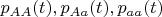 $p_{AA}(t), p_{Aa}(t), p_{aa}(t)$