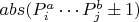 $abs(P_i^a\cdots P_j^b \pm 1)$
