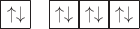 $\boxed{\uparrow\downarrow}\quad\boxed{\uparrow\downarrow}\boxed{\uparrow\downarrow}\boxed{\uparrow\downarrow}$
