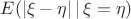 $E(|\xi-\eta|\,|\,\xi=\eta)$