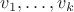 $v_1, \ldots, v_k$