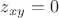 $z_{xy}=0$