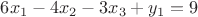 $6x_1-4x_2-3x_3+y_1= 9$