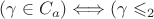 $(\gamma  \in C_a) \Longleftrightarrow (\gamma \leqslant_2 $