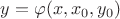 $y=\varphi(x,x_0,y_0)$ $y=\varphi(x,x_0,y_0)$