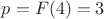 $p=F(4)=3$