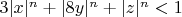 $3|x|^n + |8y|^n + |z|^n < 1$
