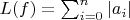 $L(f) = \sum_{i=0}^n |a_i|$