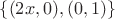 $\left\{ (2x,0),(0,1) \right\}$