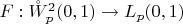 $F : \mathring{W}_p^2(0,1) \to L_p(0,1)$