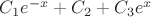 $C_1e^{-x}+C_2+C_3e^x$