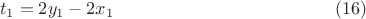 $$
t_1  = 2y_1  - 2x_1 \eqno(16)
$$