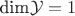 $\text{dim} \mathcal{Y} = 1$