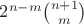 $2^{n-m}\binom{n+1}{m}$