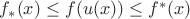 $f_*(x)\le f(u(x))\le f^*(x)$
