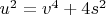 $u^2=v^4+4s^2$