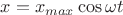 $x=x_{max}\cos \omega t$