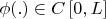 \phi(.) \in C\left[ 0,L \right]