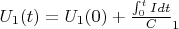 $U_1(t)=U_1(0)+\frac{\int_0^t I dt}C_1$