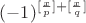 $(-1)^{[\frac{x}{p}]+[\frac{x}{q}]}$