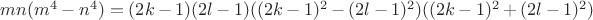 $mn(m^4-n^4)=(2k-1)(2l-1)((2k-1)^2-(2l-1)^2)((2k-1)^2+(2l-1)^2)$