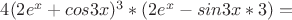 $4(2e^x+cos3x)^3*(2e^x-sin3x*3)=
$