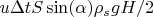 $u \Delta t S \sin (\alpha) \rho_s g H /2$
