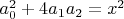 $a_0^2+4 a_1 a_2=x^2$